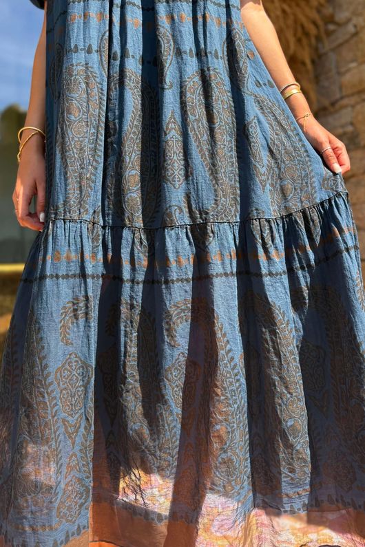 The Tallulah Midaxi Dress Paisley Navy